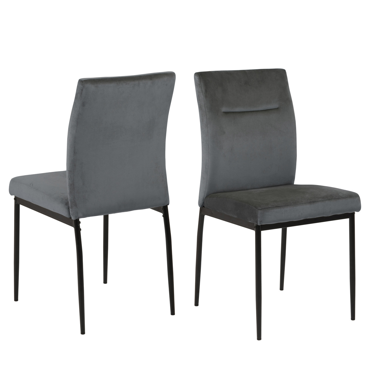 Act Nordic Demi Spisebordsstol - Mørkegrå Polyester Og Sort Metal