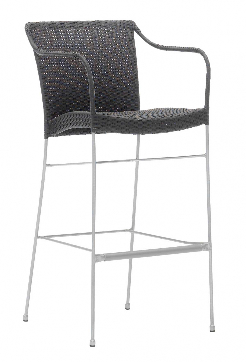 Sika Design Pluto Barstol - Sort Flettet Fibre Og Metal, M. Armlæn Havemøbler