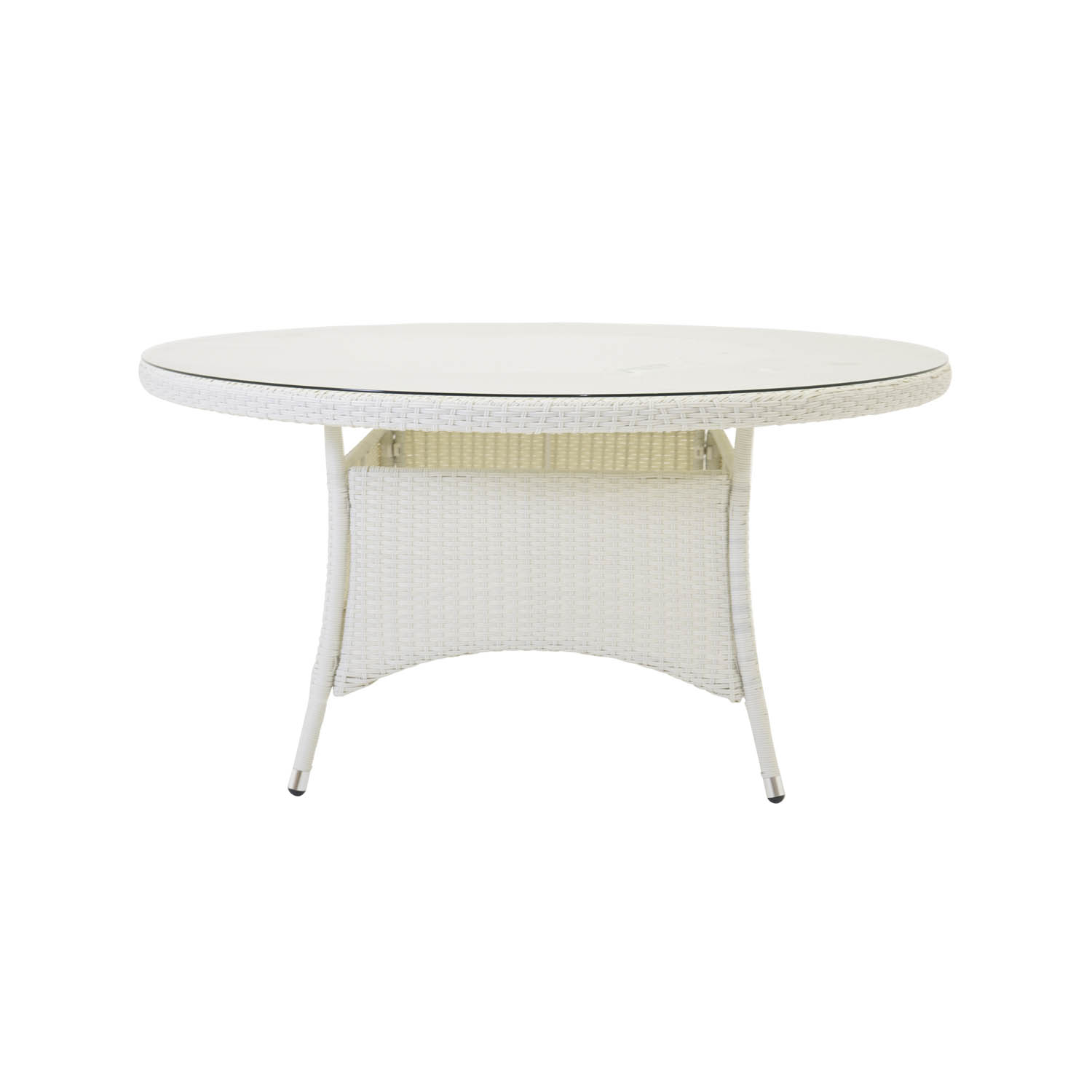 Venture Design Venture Design Rund Volta Havebord - Glas Og Hvid Aluminium (Ø90) Terrasse & Have