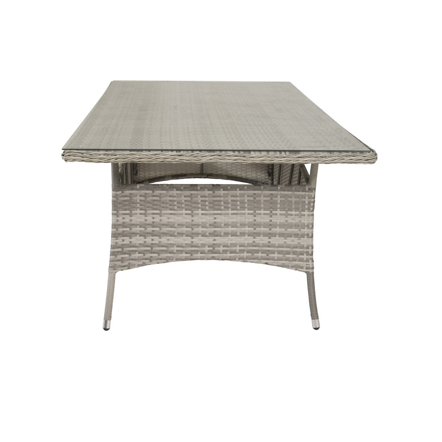 Venture Design Vikelund Havebord - Glas, Grå Polyrattan Og Aluminium (200X100)