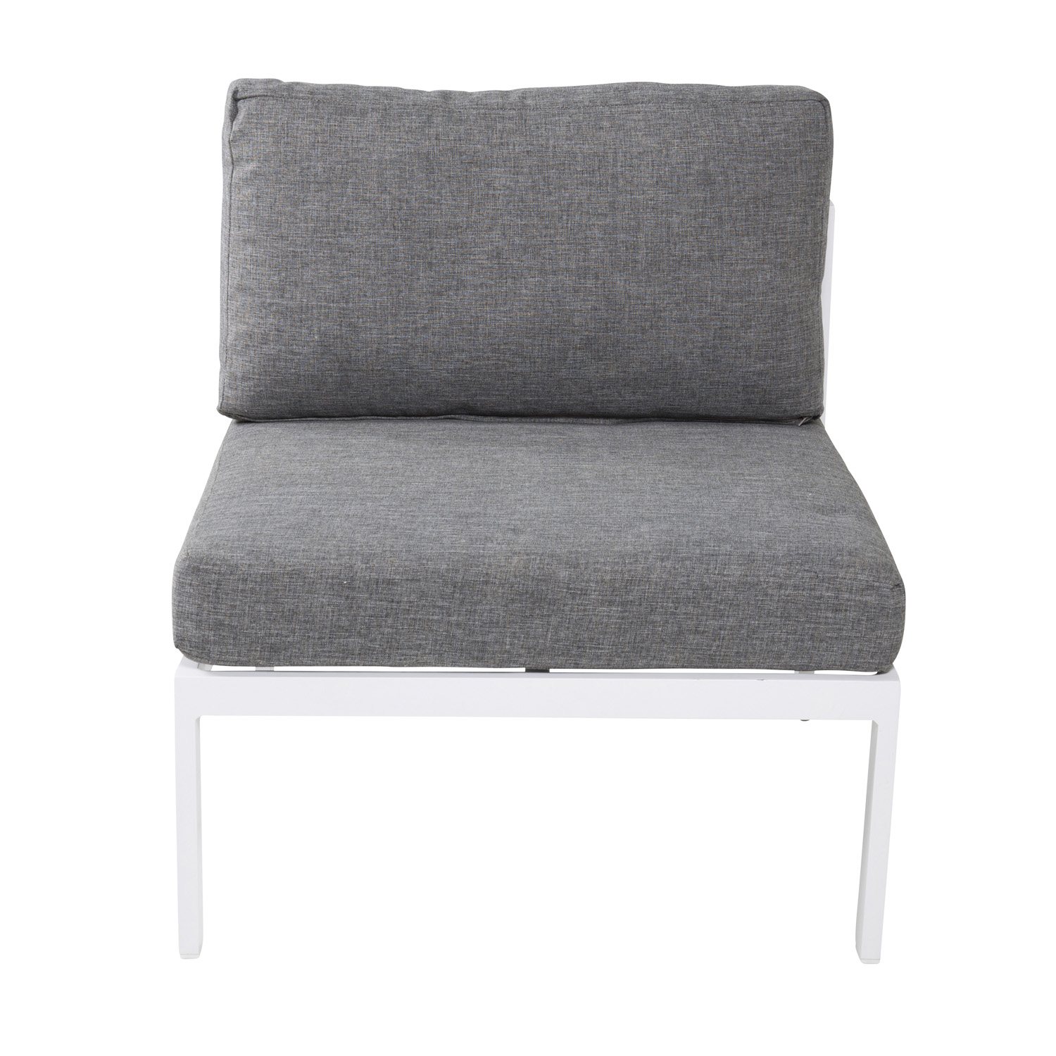 Venture Design Copacabana Lyx - Midterdel Modul - Grå Hynder Og Hvid Aluminium Terrasse & Have