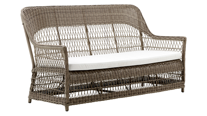 Sika Design Dawn 3 Pers. Havesofa - Flettet Artfibre Inkl. Hvid Hynde Havemøbler
