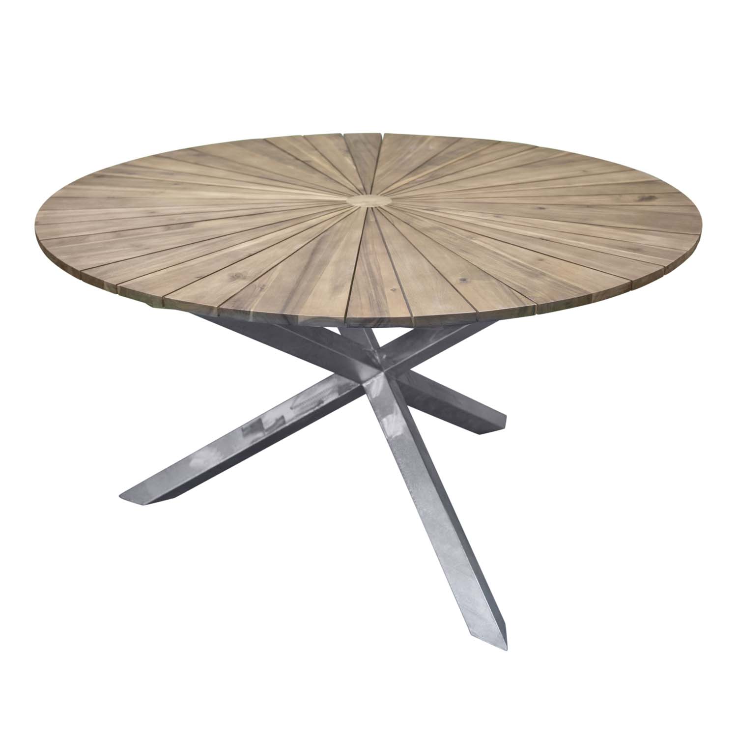 Venture Design Venture Design Rund Zenia Havebord - Natur Akacietræ Og Zink Stål (Ø140) Havemøbler
