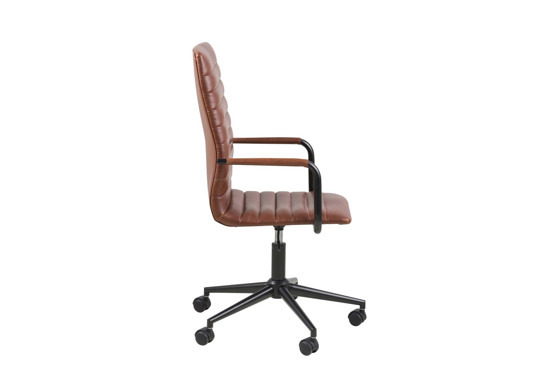 Winslow kontorstol cognac læder PU, sort metal Winslow kontorstol cognac læder PU, sort metal
