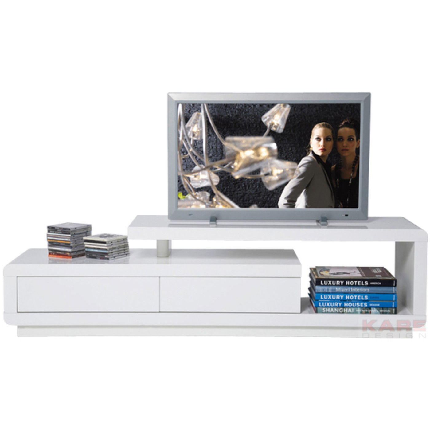 Kare Design Club Tv-Bord - Hvid Mdf, M. 2 Skuffer
