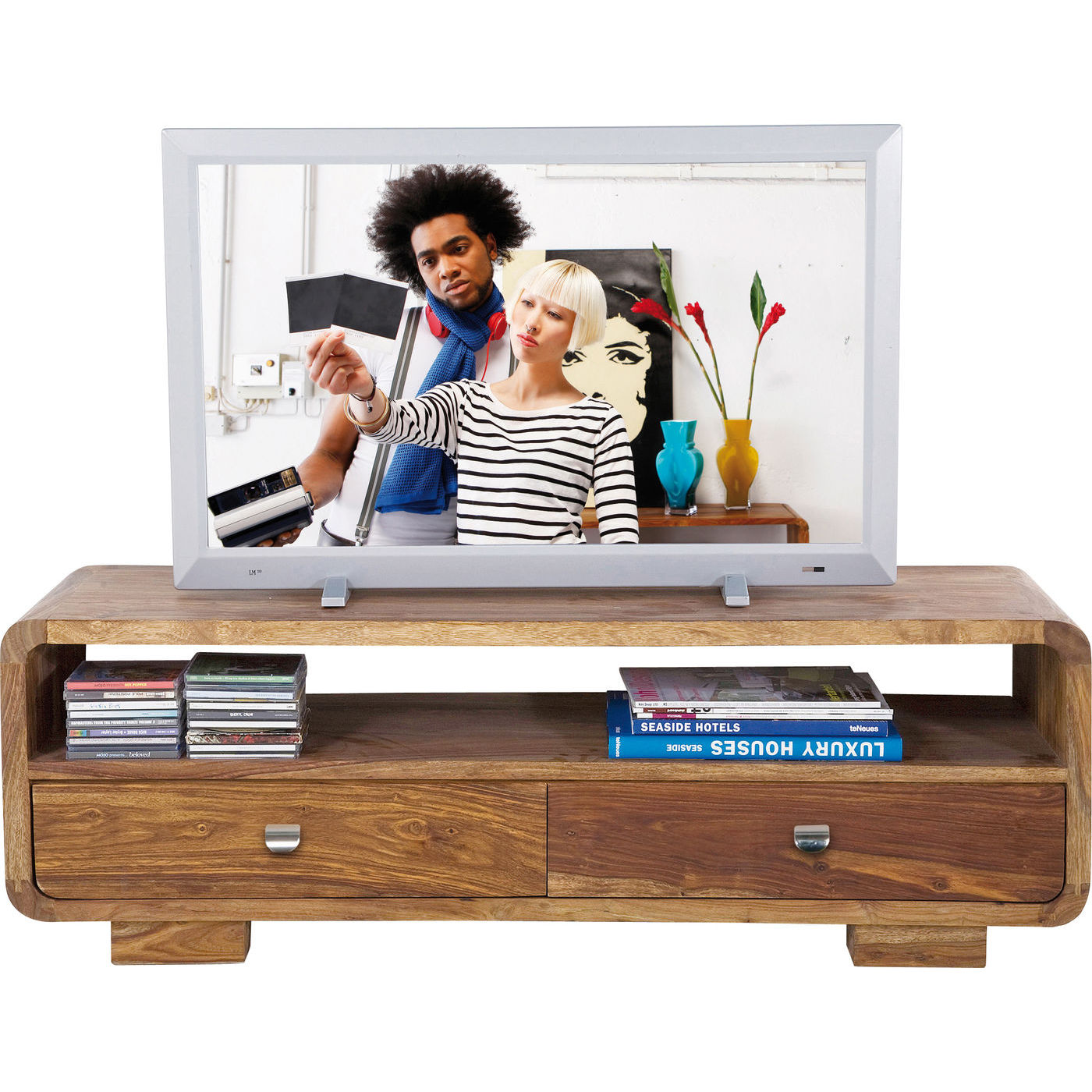 Kare Design Authentico Tv-Bord - Lakeret Træ, M. 2 Skuffer Og 1 Hylde Kare Design