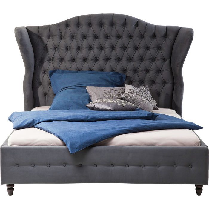 Kare Design Bed City Sengeramme - Mørkegrå Stof, 180X200
