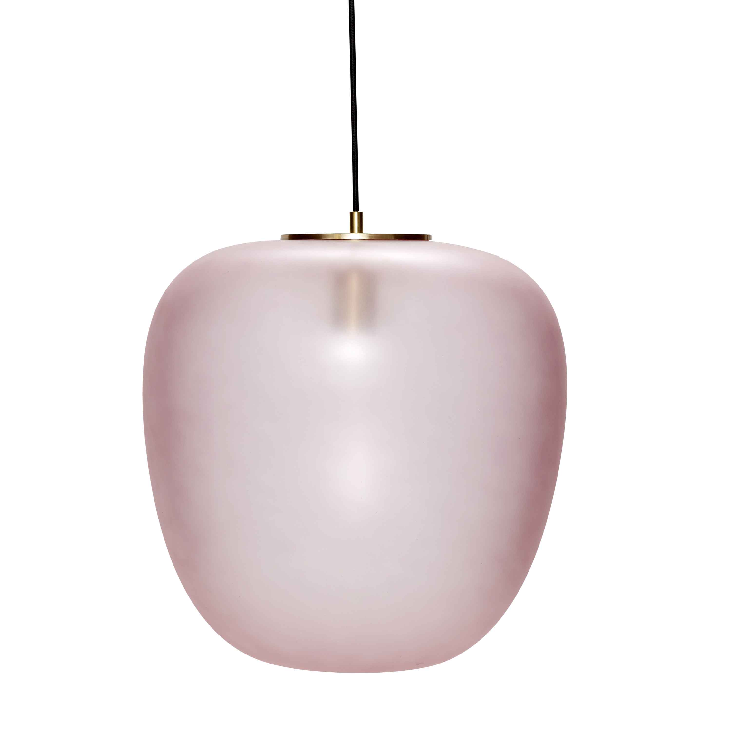 Hübsch Hübsch Loftlampe - Rosa Glas M. Messing Belysning