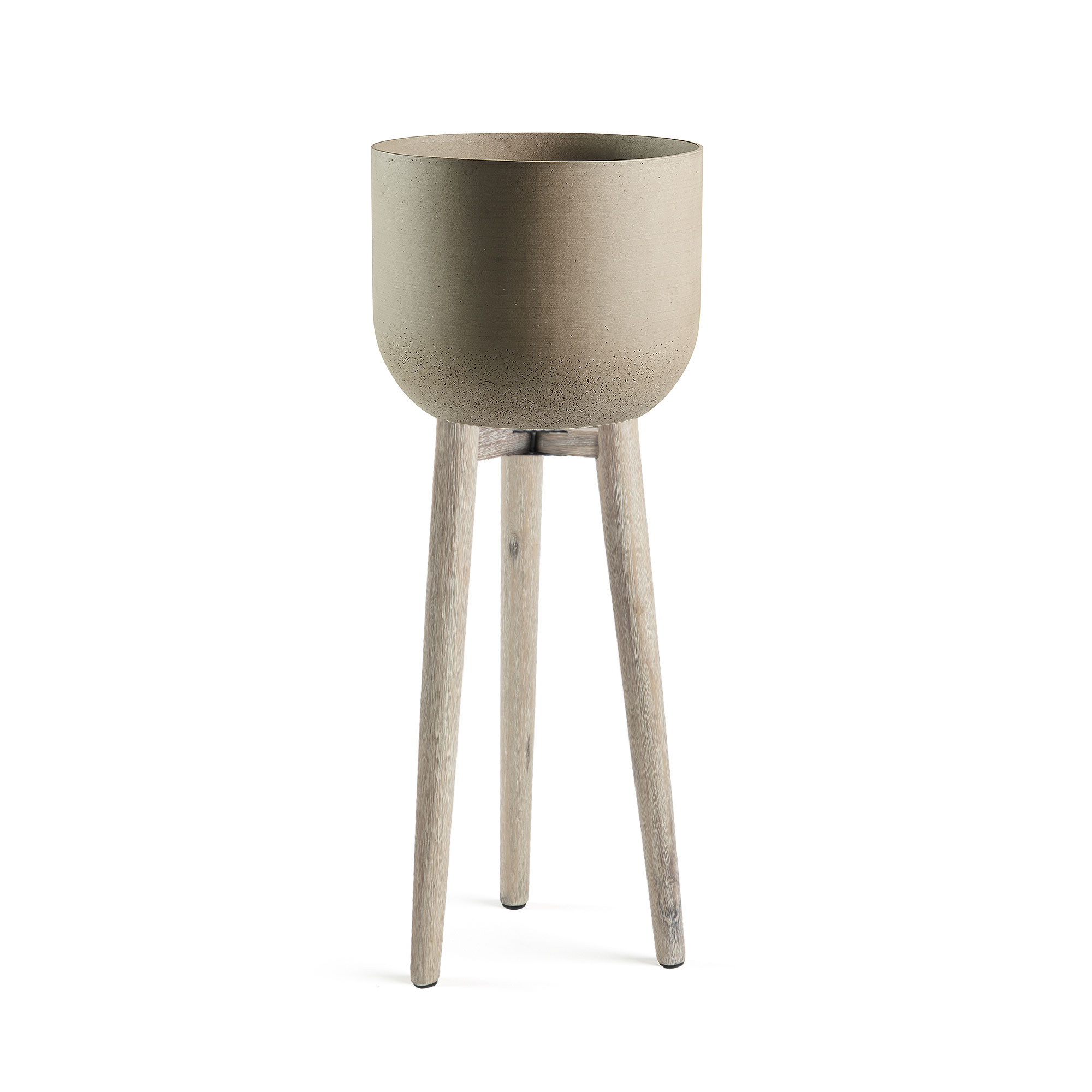 LAFORMA Stahl urtepotteskjuler - rustbrun/natur cement/akacietræ, rund (Ø40) Billede af LAFORMA Stahl urtepotteskjuler - rustbrun/natur cement/akacietræ, rund (Ø40)