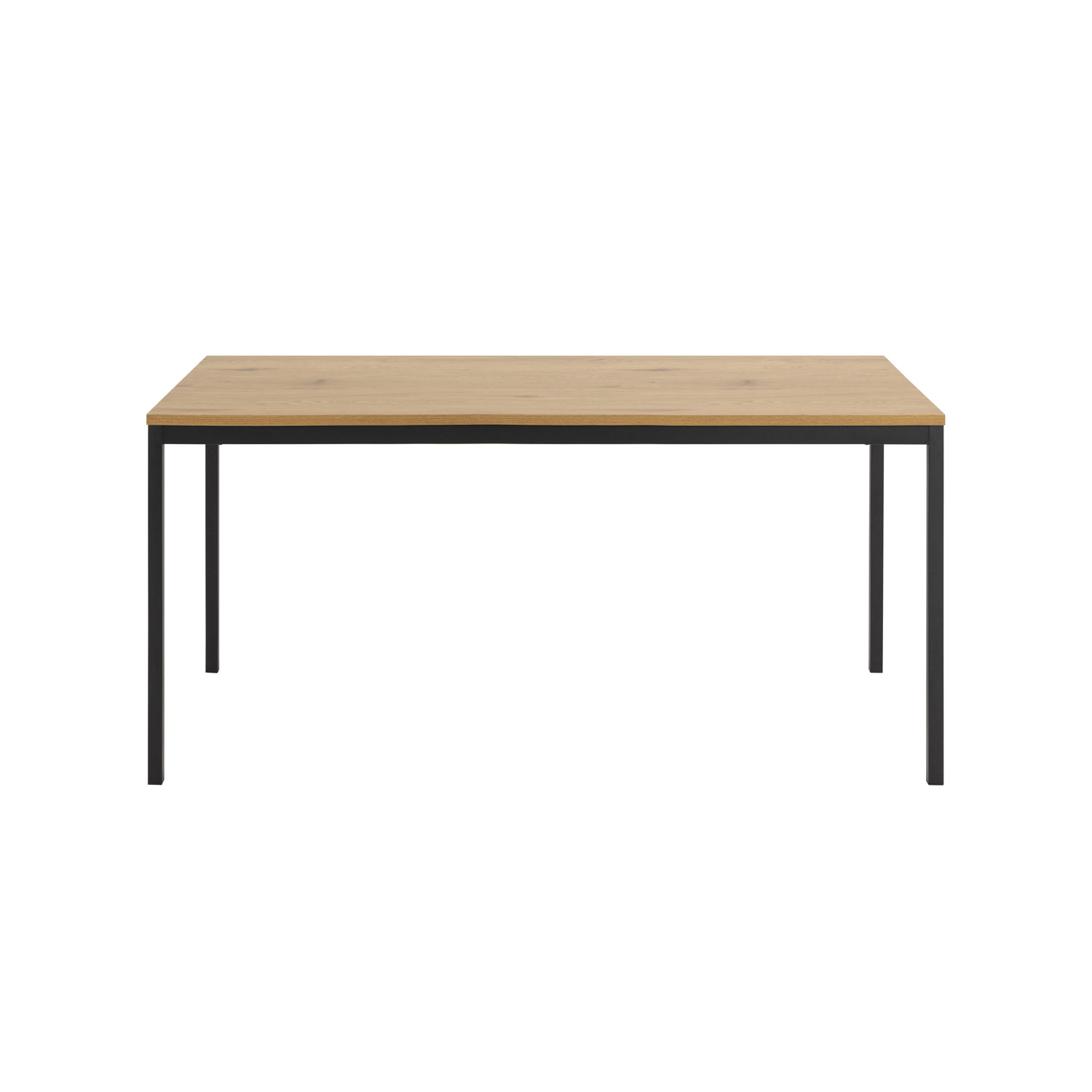 Rektangulær Seaford Spisebord - Natur Melamin Vildeg Og Sort Metal (180X90)