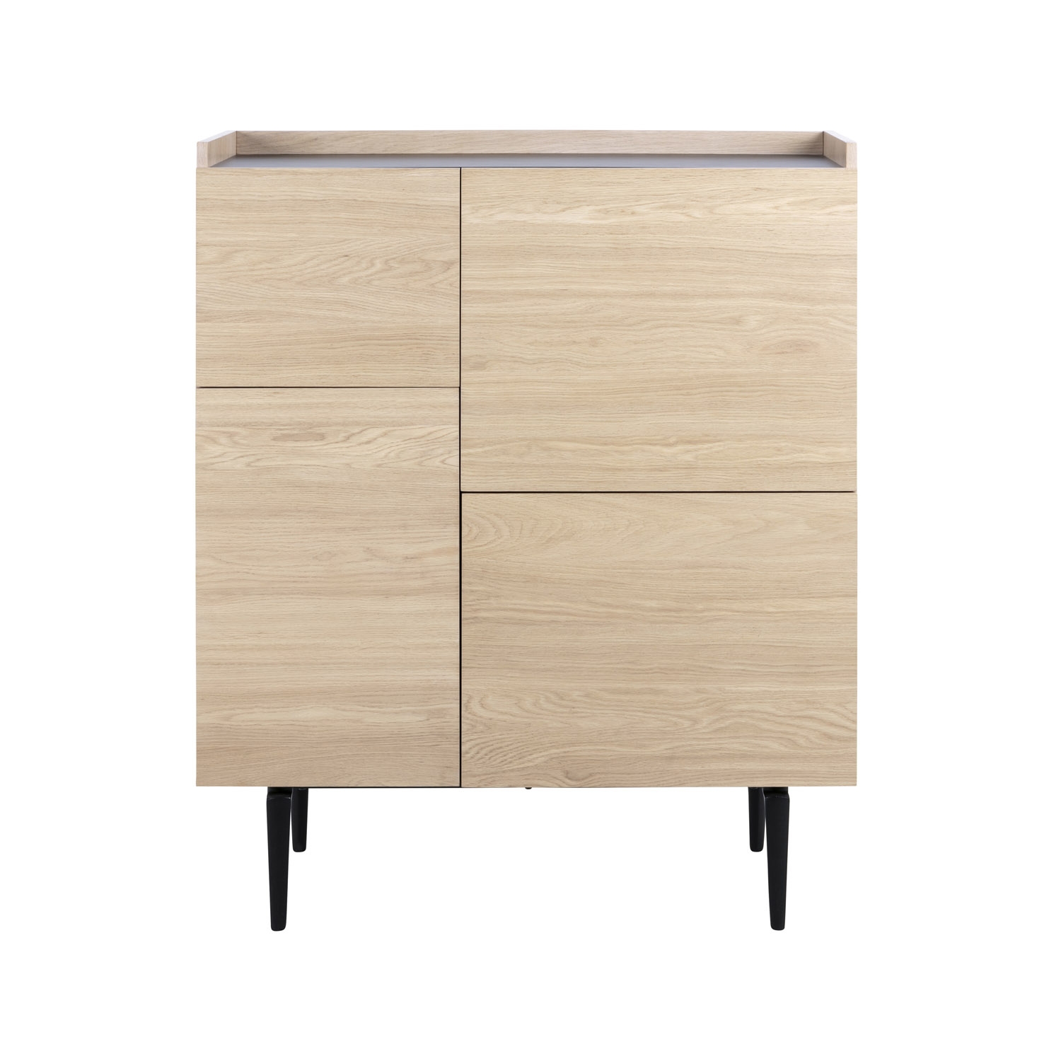 Act Nordic Act Nordic Rektangulær Connect Skænk M. 4 Låger Og 5 Hylder - Natur Egetræsfiner Og Sort Stål (99.9X42.4) Spisestue