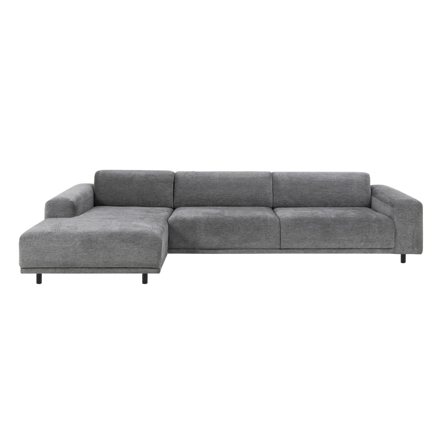 Its2000 2, 5 Pers. Sofa M. Venstre Chaiselong - Antracitgrå Stof Og Sort Metal Dagligstue