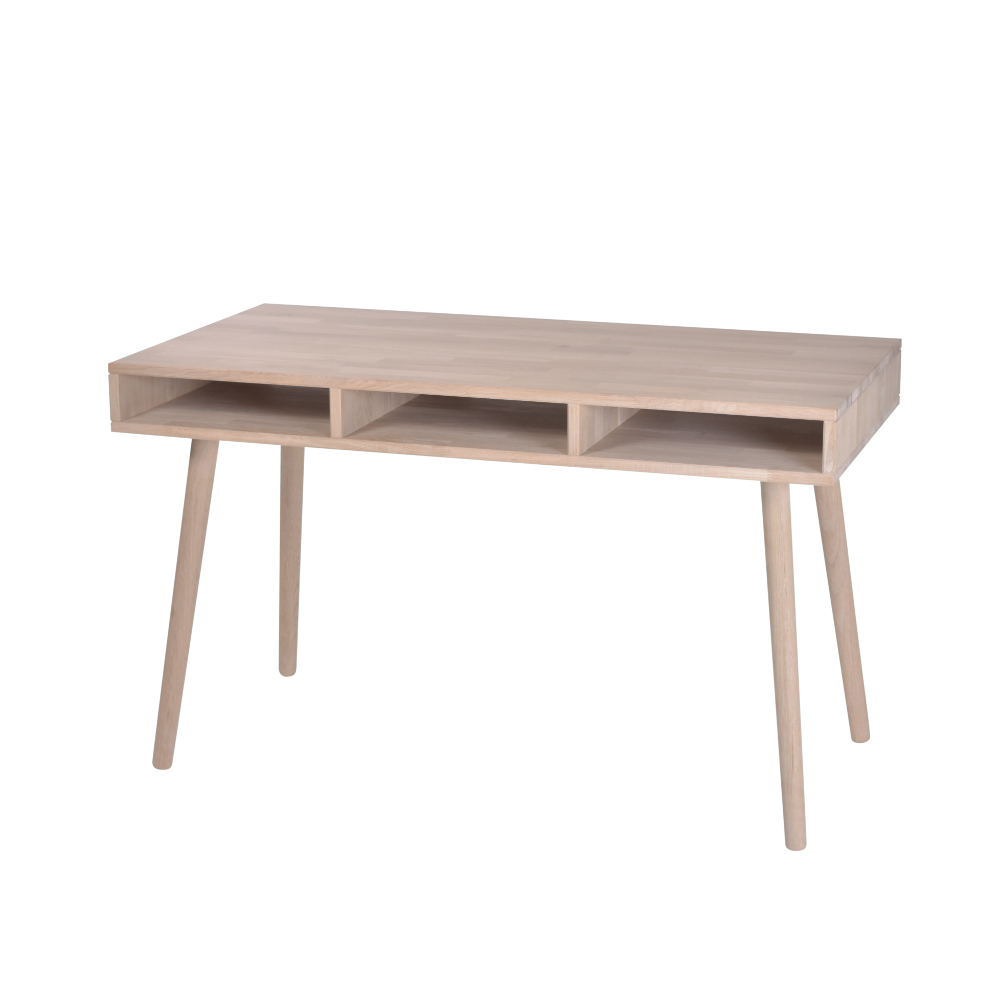 By tika boston skrivebord med 3 rum i egetræ Design dit eget skrivebord