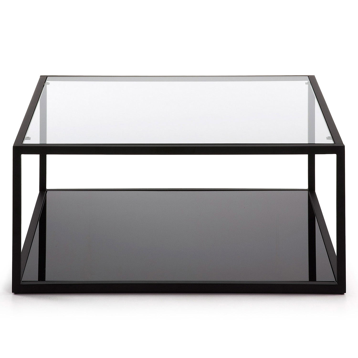 Laforma Greenhill Sofabord, M. Hylde - Klar Glas Og Sort Stål (80X80) Dagligstue