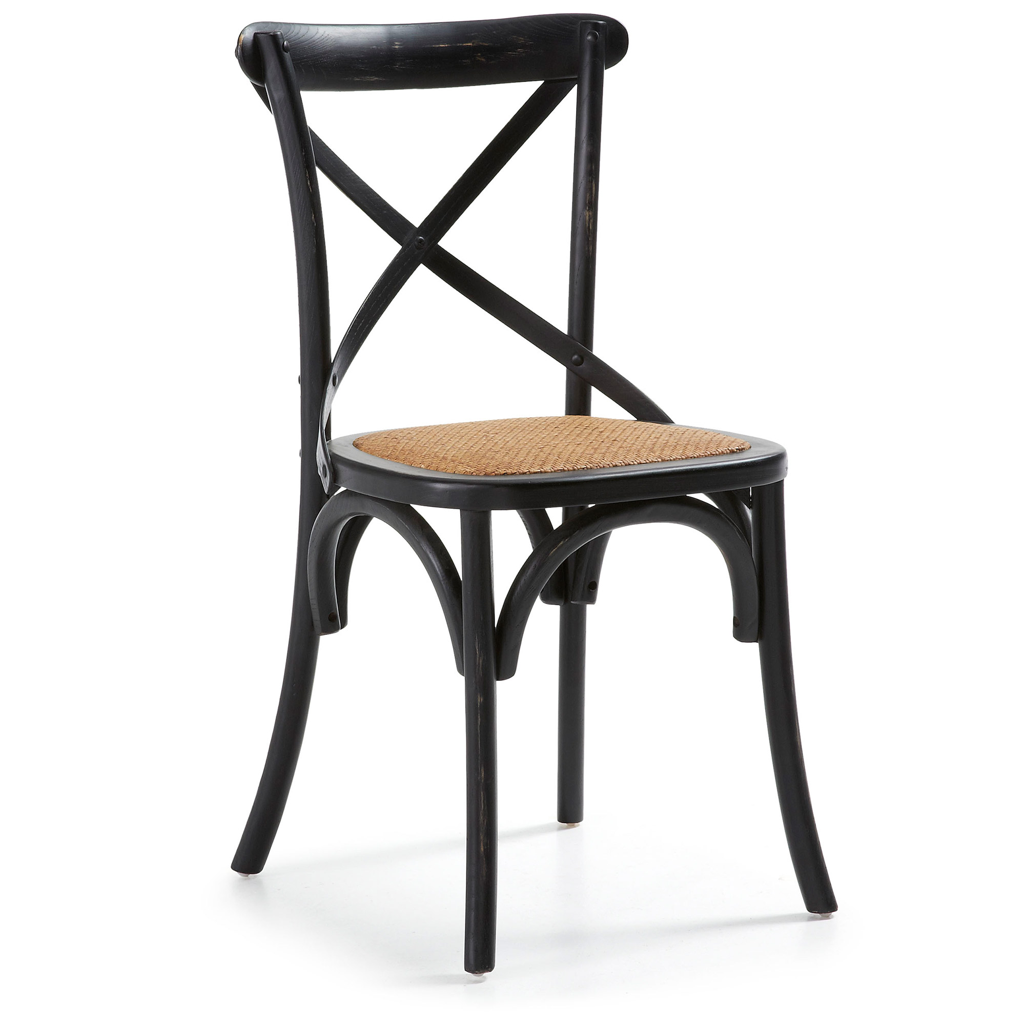 Laforma Silea Spisebordsstol - Natur/Sort Rattan/Elmetræ Spisestue