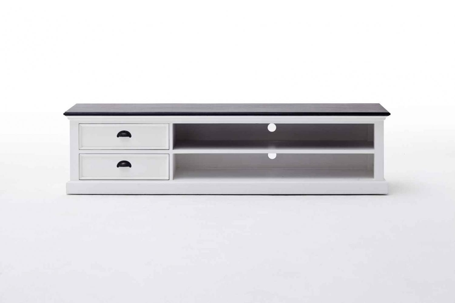 Novasolo Novasolo Halifax Tv-Bord - Hvid/Sort Maghoni M. 2 Skuffer, Stor Dagligstue