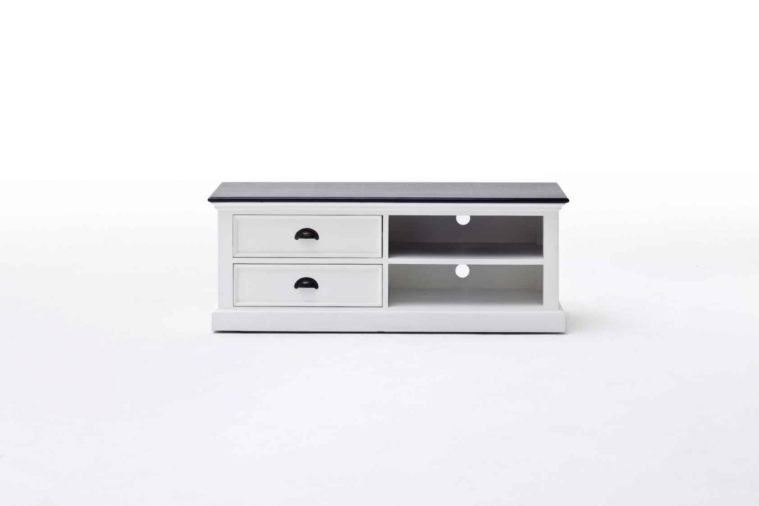 Novasolo Halifax Tv-Bord - Hvid/Sort Mahogni M. 2 Skuffer, Medium