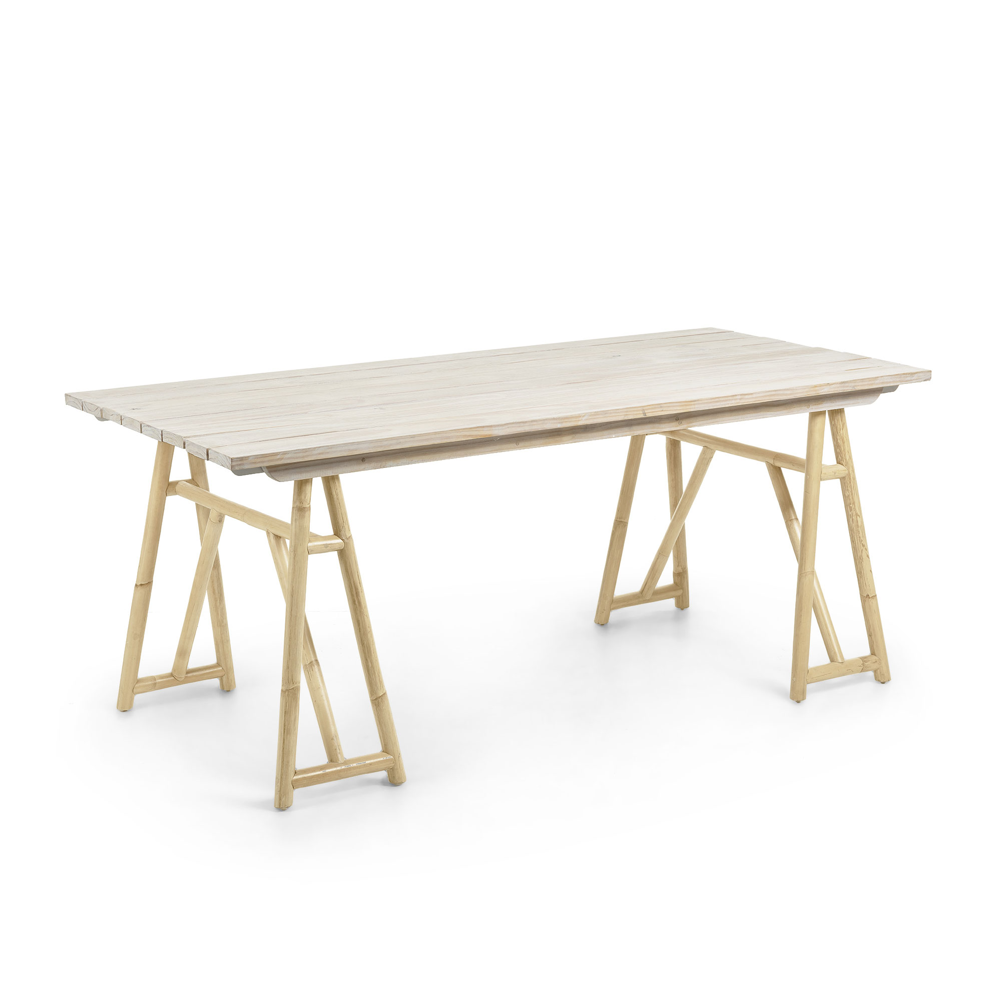 LAFORMA Creassy spisebord - natur rattan/fyrretræ, rektangulær (180x85) Billede af LAFORMA Creassy spisebord - natur rattan/fyrretræ, rektangulær (180x85)