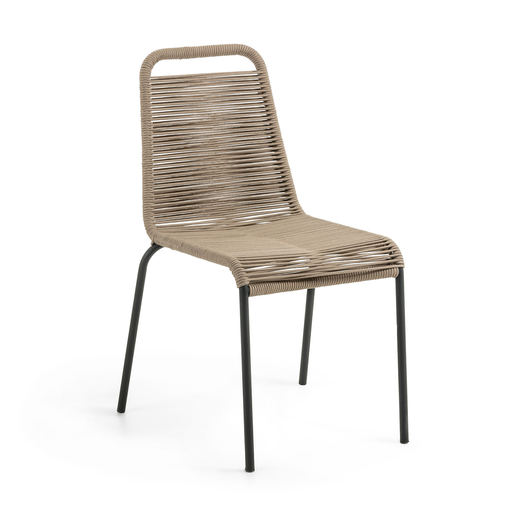 Laforma Glenville Spisebordsstol - Lysebrun/Sort Polyester/Stål Spisestue