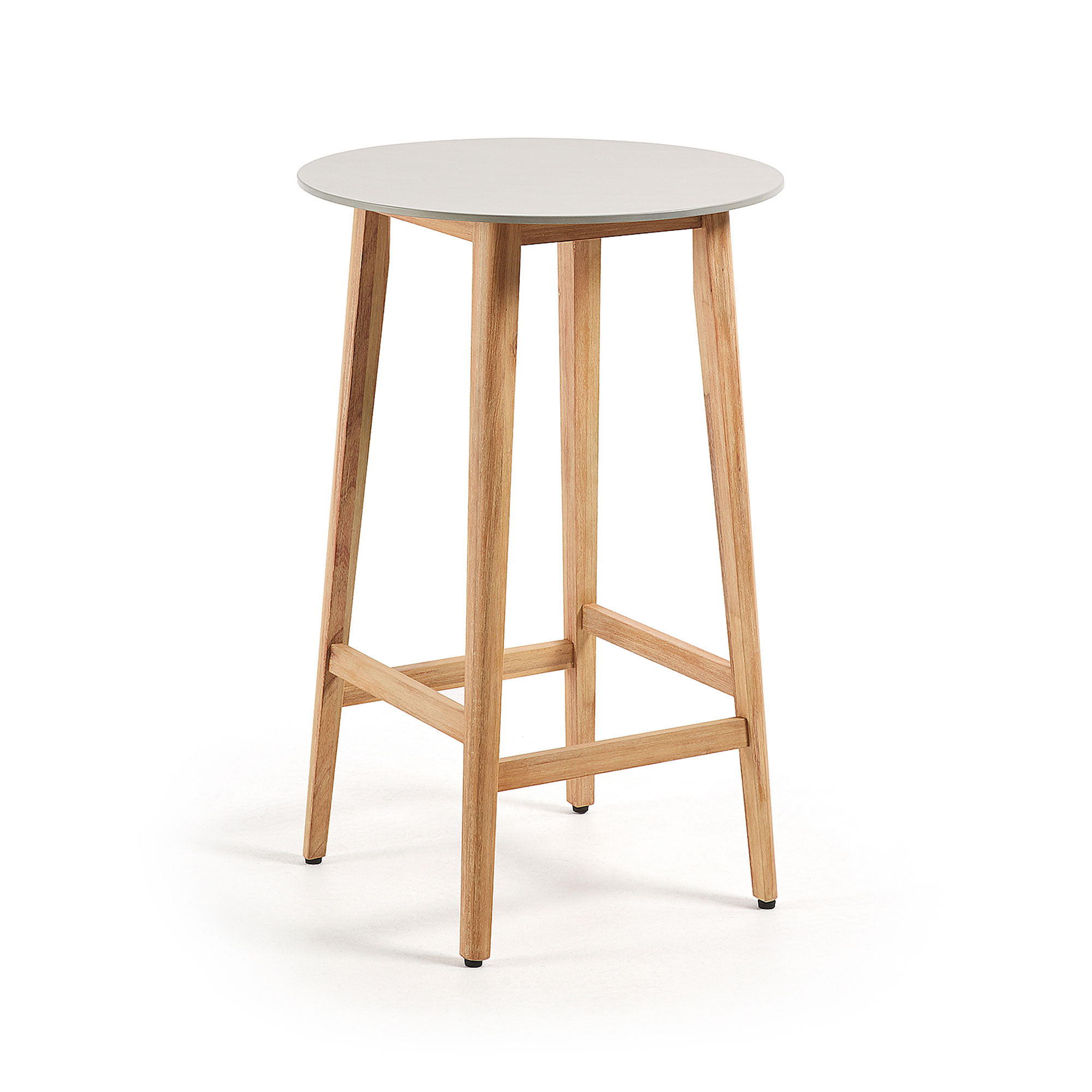 LAFORMA Giorgia cafébord - grå/natur polycement/eukalyptustræ, høj, rund (Ø70) Billede af LAFORMA Giorgia cafébord - grå/natur polycement/eukalyptustræ, høj, rund (Ø70)