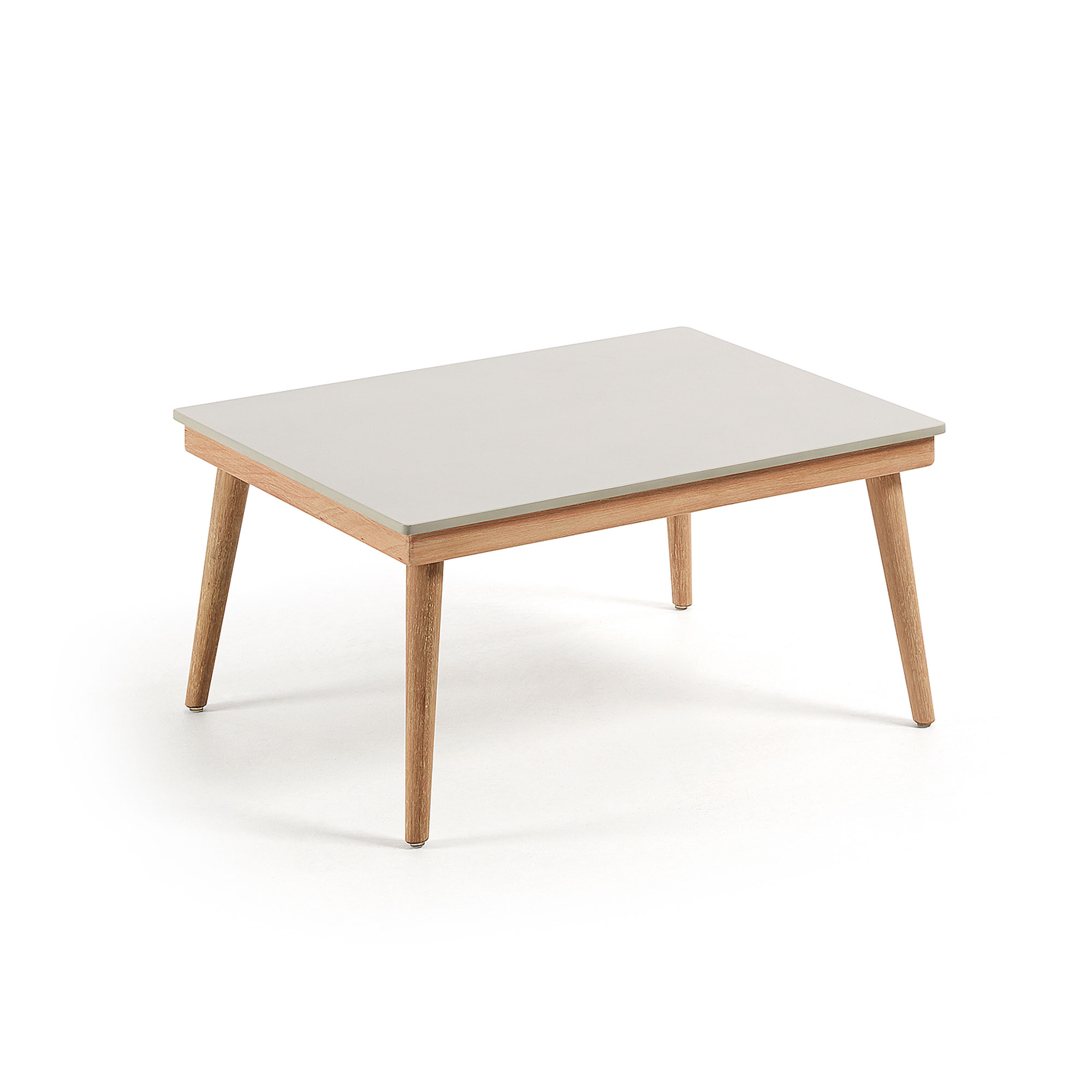 LAFORMA Ramdom sofabord - lysegrå/natur polycement/eukalyptustræ, rektangulær (80x60) Billede af LAFORMA Ramdom sofabord - lysegrå/natur polycement/eukalyptustræ, rektangulær (80x60)