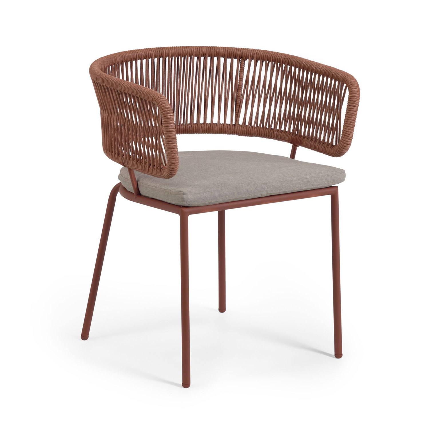 Laforma Laforma Nadin Havestol, M. Armlæn Og Stofhynde - Terracotta Reb Og Stål Terrasse & Have