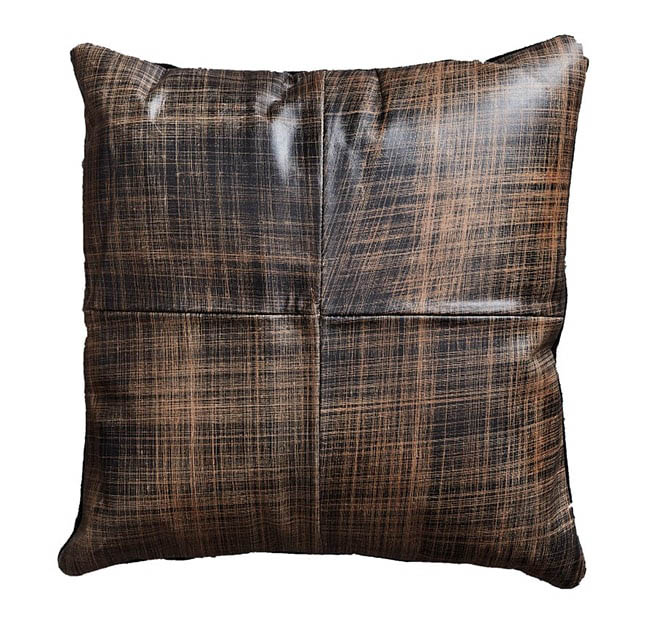 FUHRHOME Cairo håndlavet pude, sort og lysebrun læder (45x45) - Unika Billede af FUHRHOME Cairo håndlavet pude, sort og lysebrun læder (45x45) - Unika
