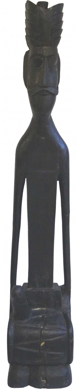 TRADEMARK LIVING Indisk spillemandsfigur, tromme - sort træ (H 150) Billede af TRADEMARK LIVING Indisk spillemandsfigur, tromme - sort træ (H 150)