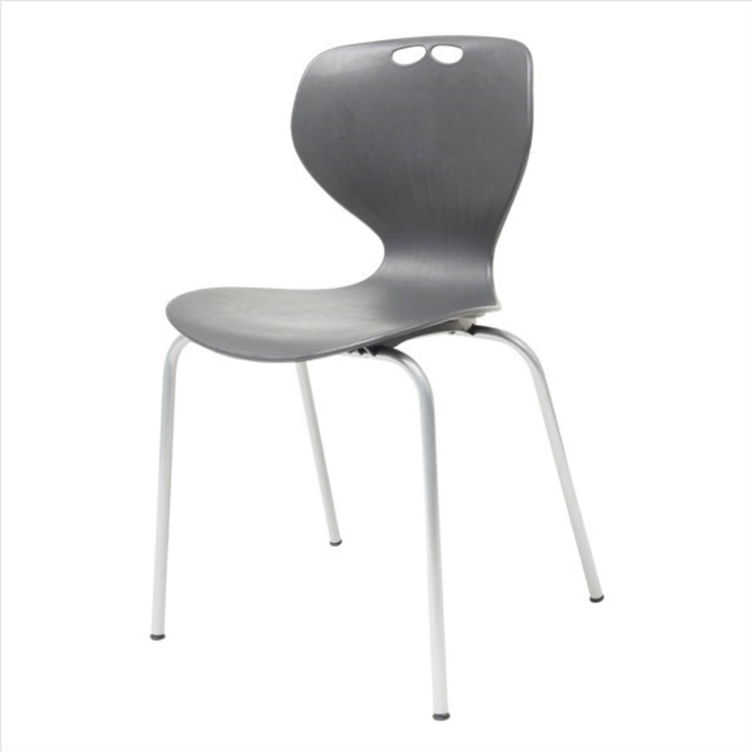 FTI Oporto Mata kantinestol - grå/sort polypropylene m. alu stel. stabelbar Grå Billede af FTI Oporto Mata kantinestol - grå/sort polypropylene m. alu stel. stabelbar Grå