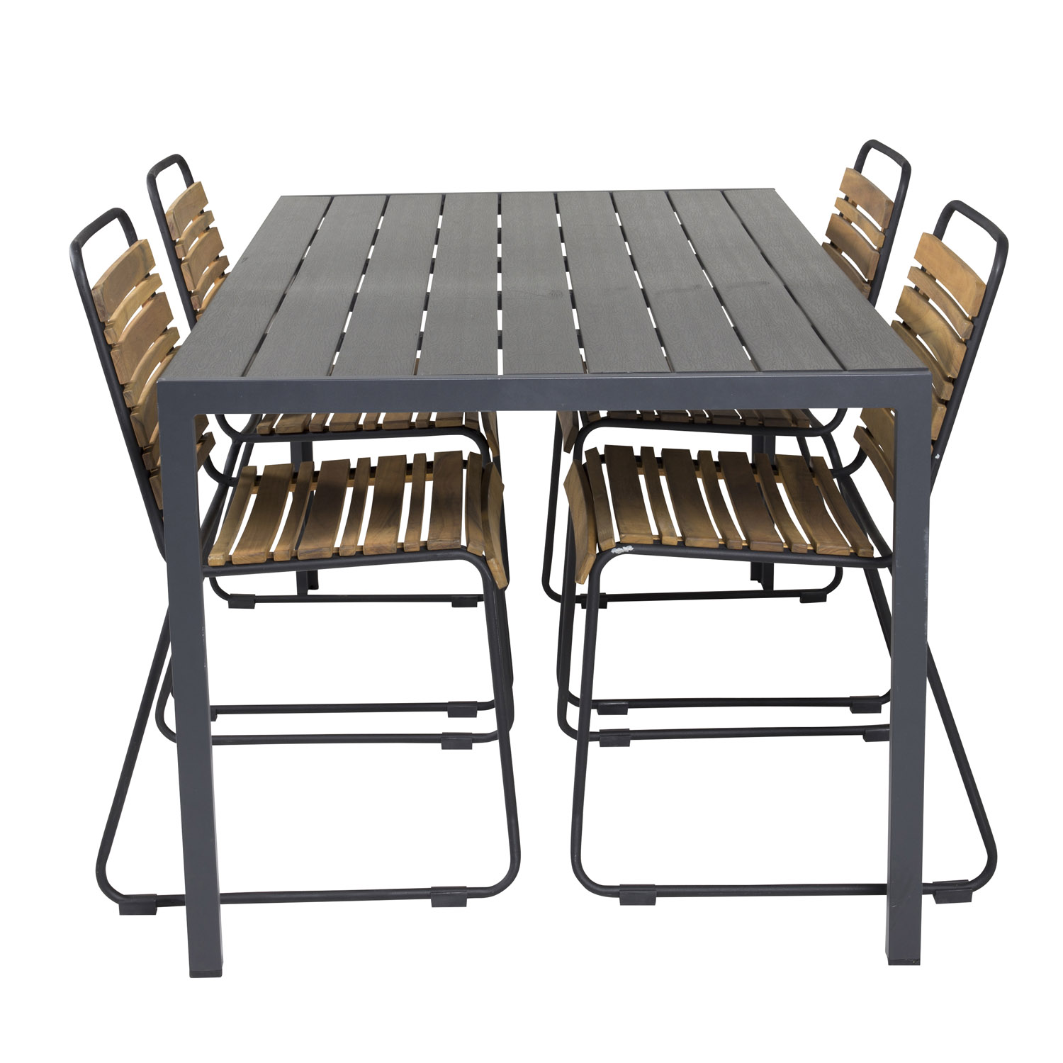 Venture Design Venture Design Havesæt, M. Break Bord (150X90) Og 4 Bois Stole - Sort Aintwood/Alu/Akacietræ Terrasse & Have