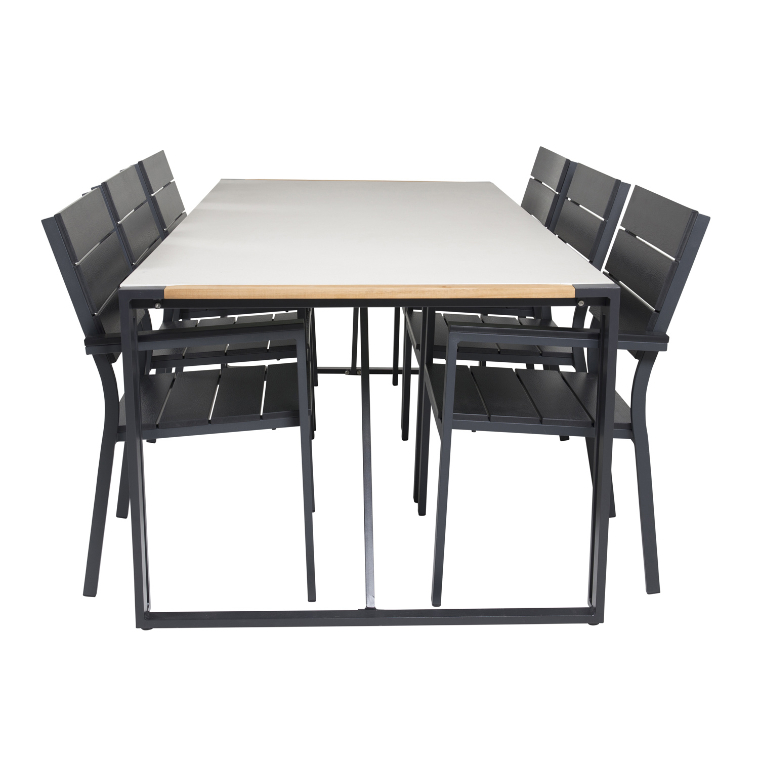 Venture Design Venture Design Havesæt, M. Texas Bord (200X100) Pg 6 Levels Stole, M. Armlæn - Teak/Alu/Aintwood Havemøbler
