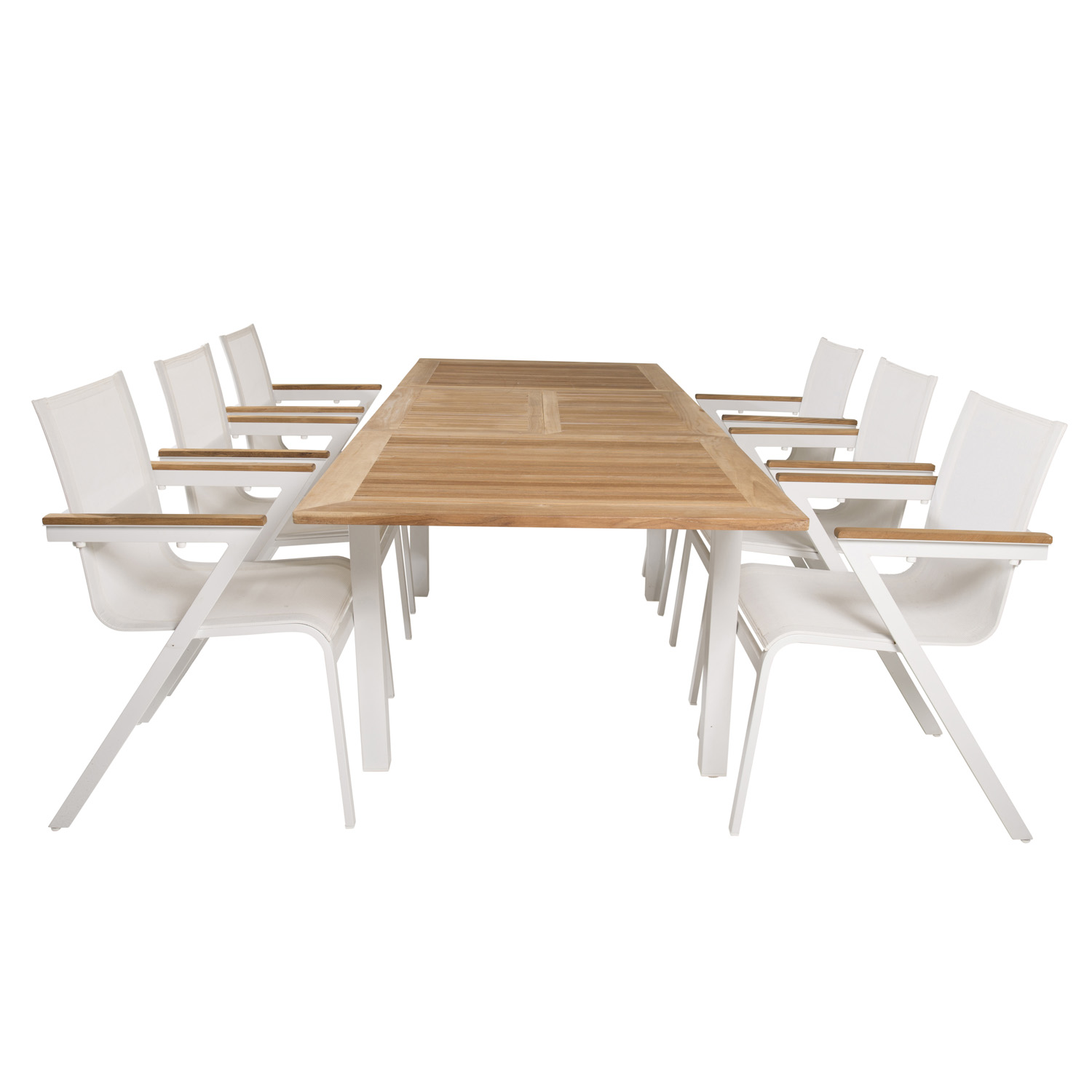 Venture Design Havesæt, M. Panama Bord, M. Udtræk Og 6 Mexicostole, M. Armlæn - Teak/Alu Havemøbler
