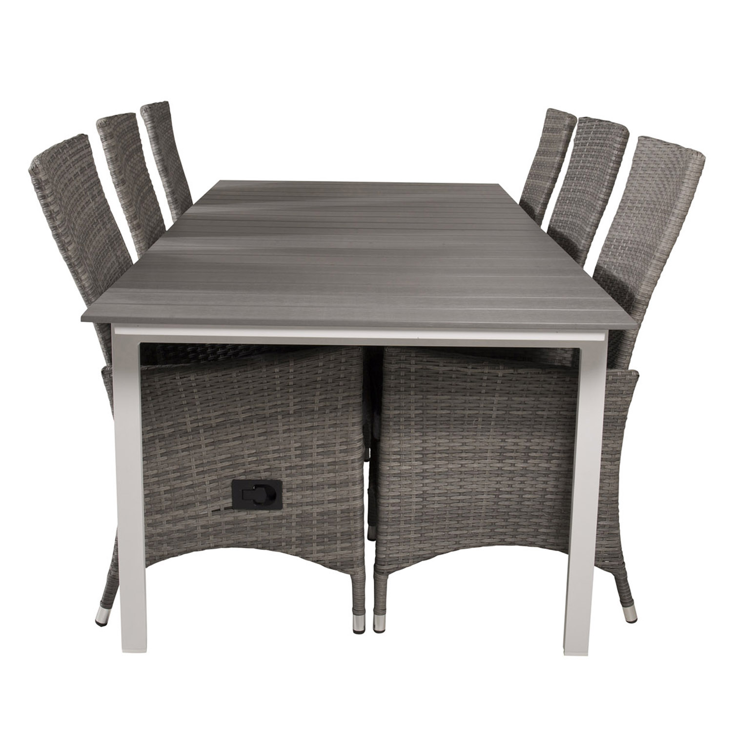 Venture Design Havesæt, M. Levels Bord, M. Udtræk Og 6 Padova Recliner Stole - Aintwood/Alu Havemøbler
