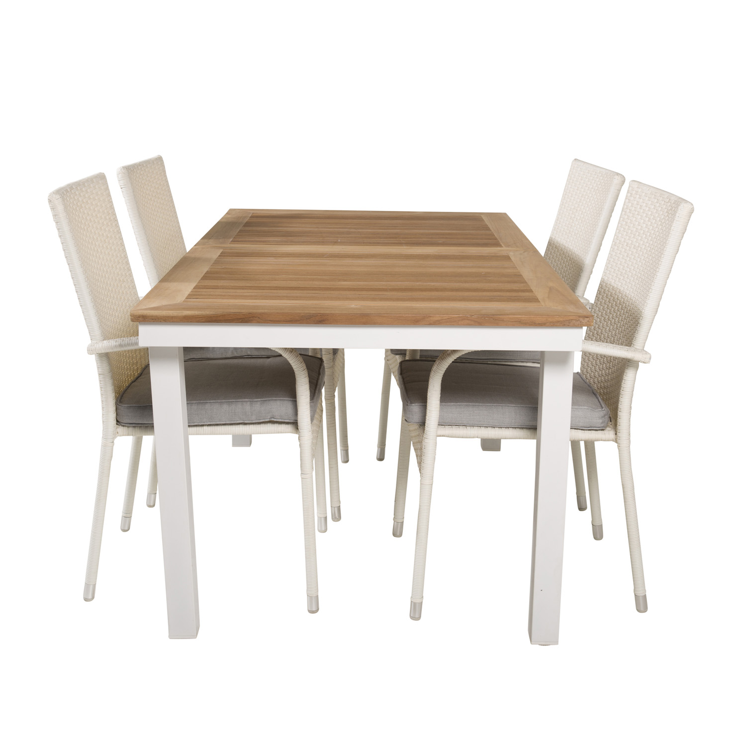 Venture Design Venture Design Havesæt, M. Panama Bord, M. Udtræk Og 4 Anna Stole, M. Armlæn - Teak/Alu/Rattan Terrasse & Have