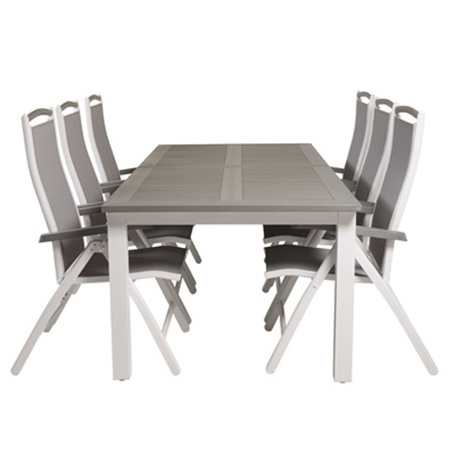Venture Design Havesæt, M. Albany Bord, M. Udtræk Og 6 Albany 5:Pos. Stole - Aintwood/Alu Havemøbler