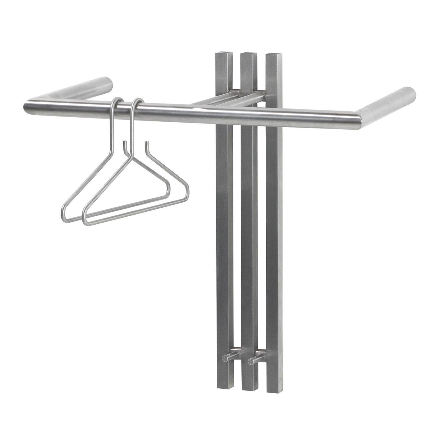 Spinder Design Spinder Design Senza Knagerække, M. 2 Knager Og Bøjlestang - Stål Entré Spinder Design Spinder Design Senza Knagerække, M. 2 Knager Og Bøjlestang - Stål Entré