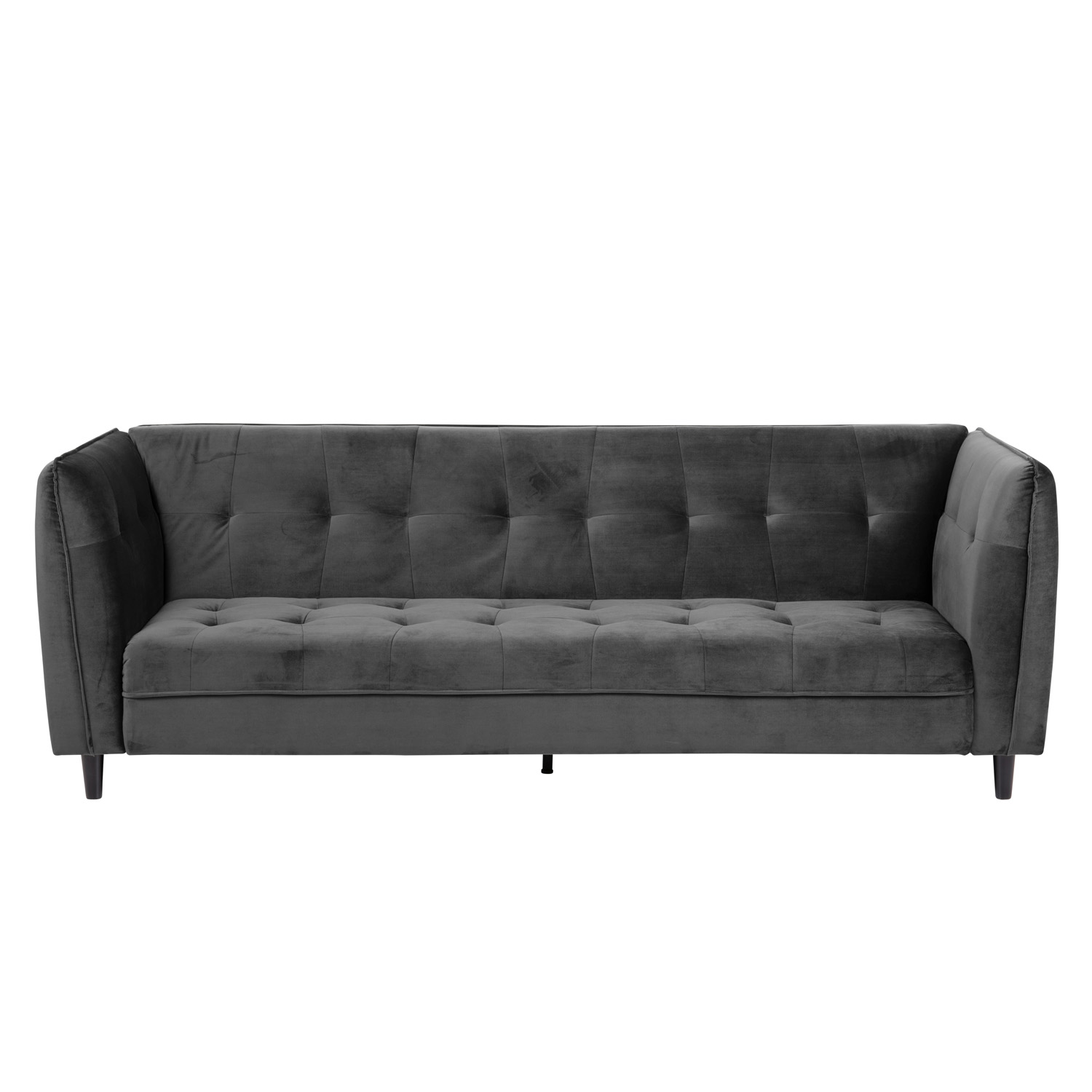 Act Nordic Jonna Sovesofa - Mørkegrå Polyester Og Sort Gummitræ Dagligstue