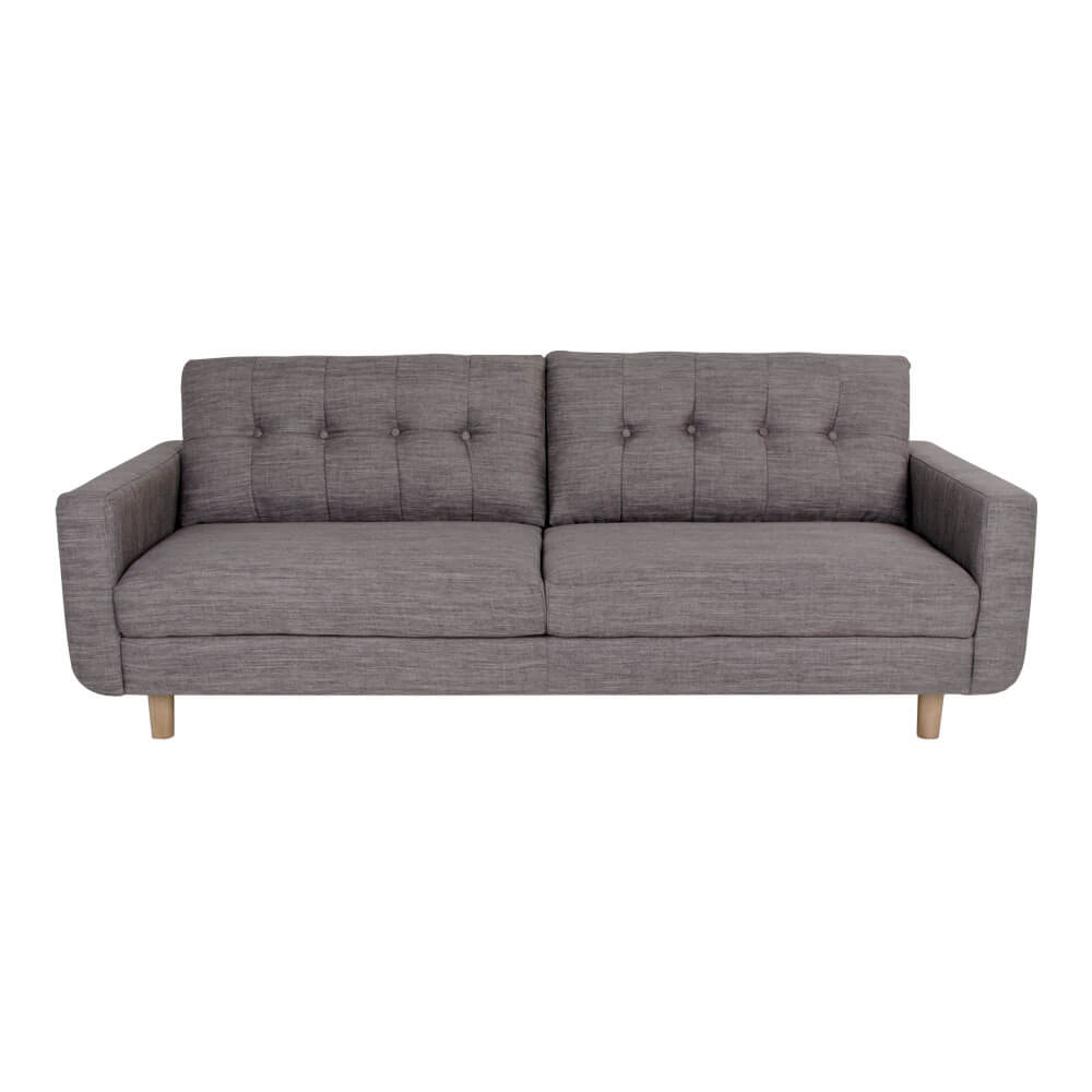 House Nordic House Nordic Artena Sofa - Lysegråt Stof Og Træben, 3 Personers (211X86) Dagligstue