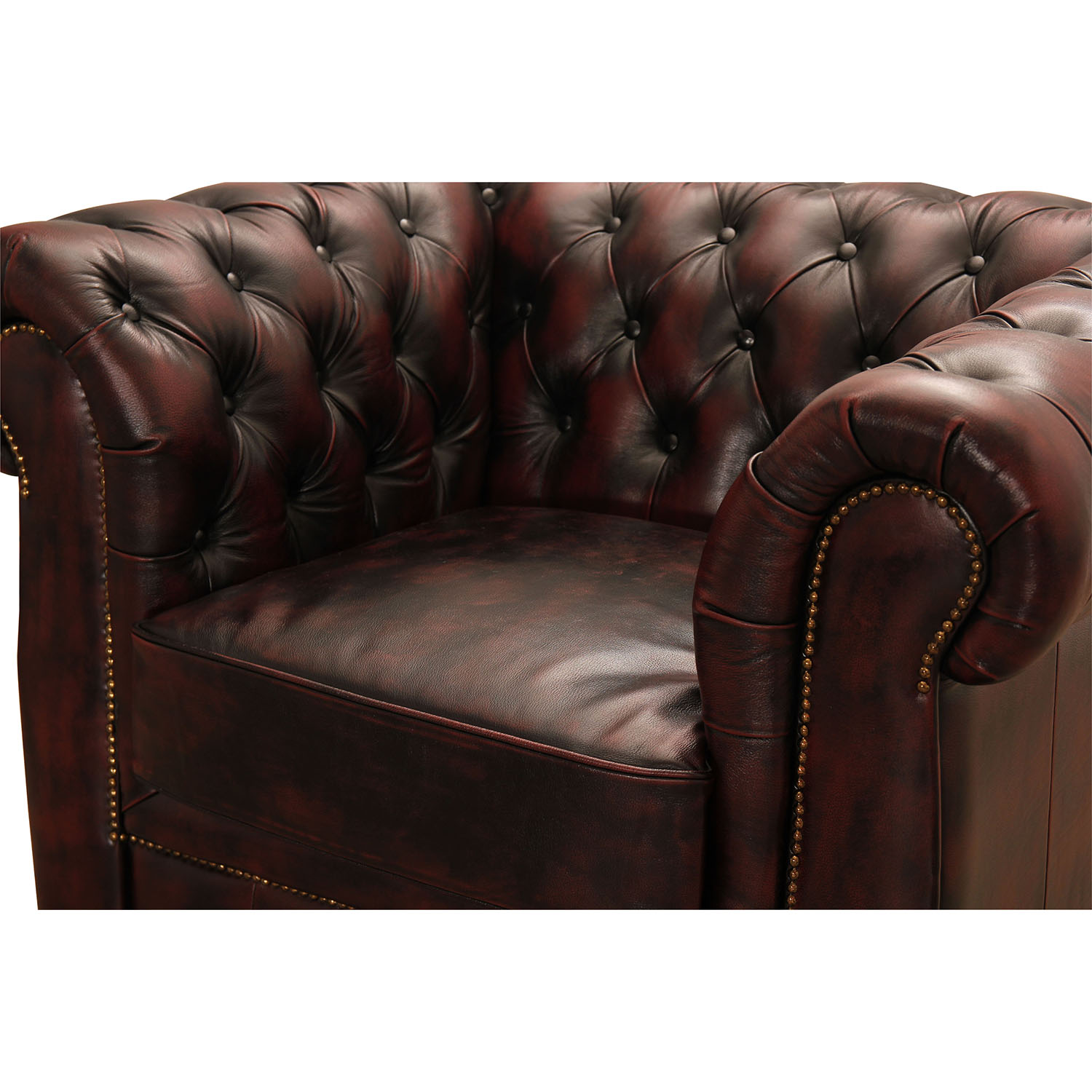 HAGA Liverpool chesterfield lænestol oxblod læder HAGA Liverpool chesterfield lænestol oxblod læder