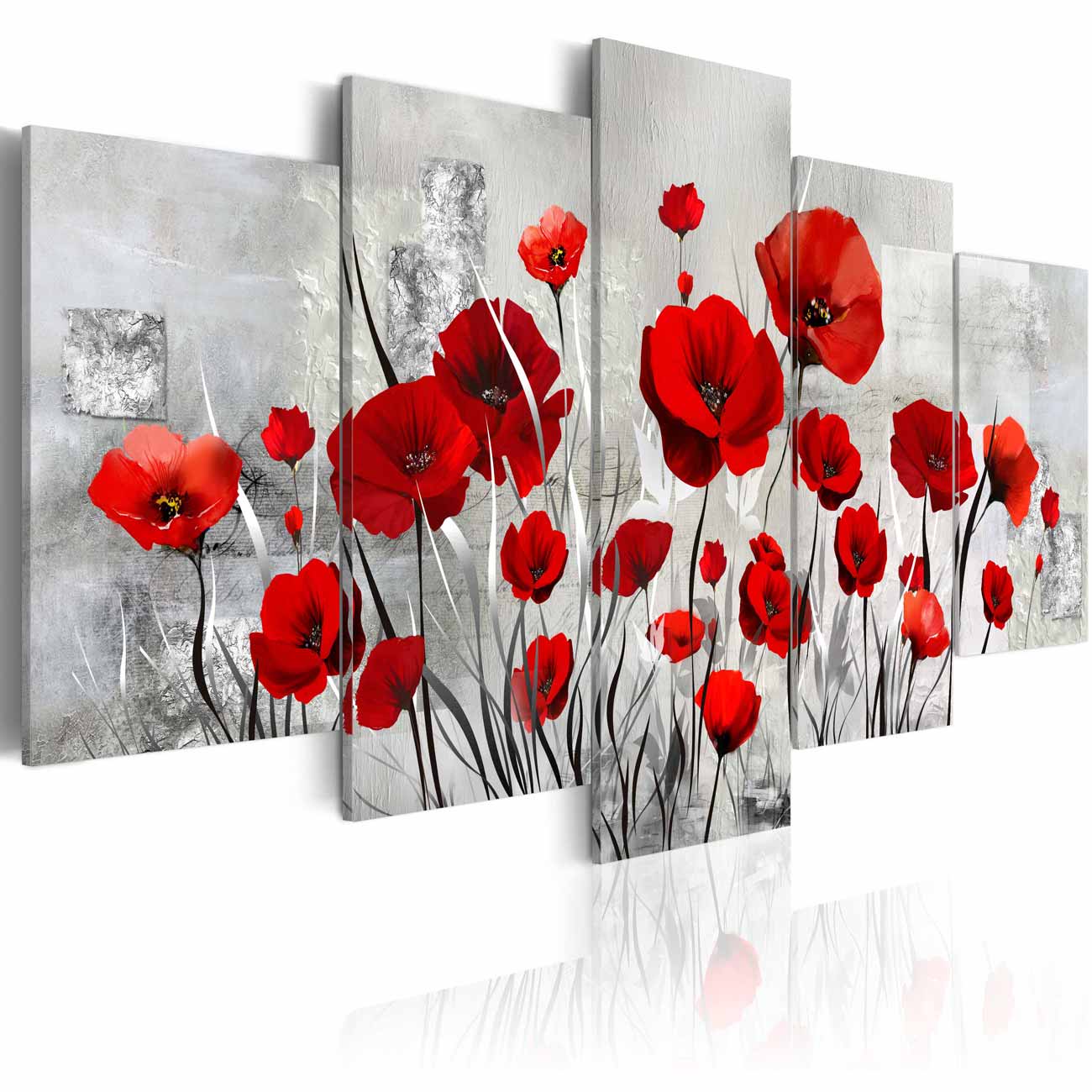 Artgeist Scarlet Cloud Billede - Grå/Rød Print, 2 Størrelser 100X50 Boligtilbehør