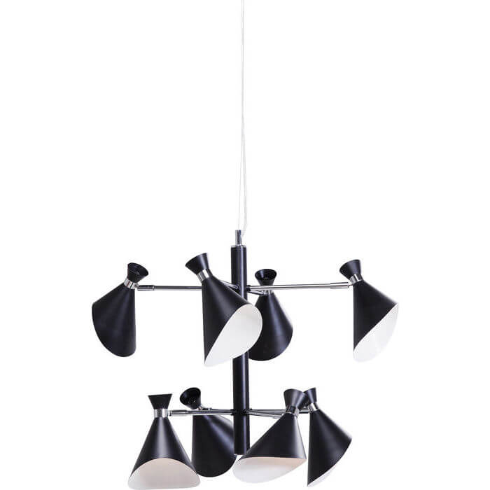 Kare Design Kare Design Caps 8 Loftslampe - Lakeret Stål Og Sorte Skærme, 8 Lamper Belysning