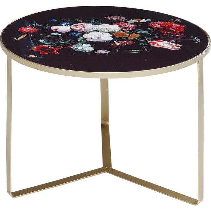 KARE DESIGN Flores sidebord - malet glas m. stålben, rundt (Ø:55), thumbnail