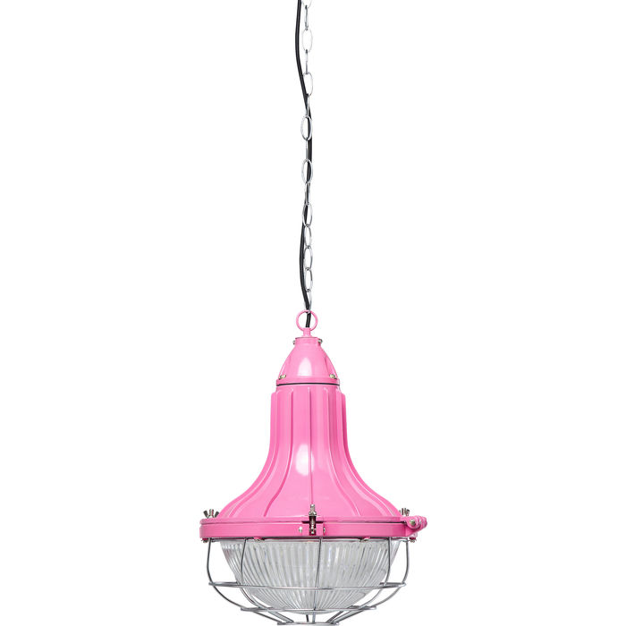 Kare Design Cellar Pink Loftlampe - Glas Og Pink Jern Belysning