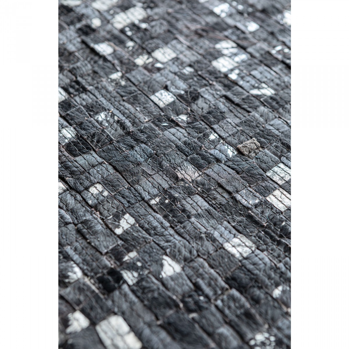 Kare Design Rektangulær Glorious Black Gulvtæppe - Multifarvet Bomuld Og Koskind (170X240) Boligtilbehør