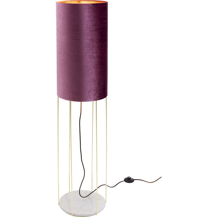 Kare Design Kare Design Cafeteria Lounge Purple Gulvlampe - Lilla Stof, Kobber Stål Og Marmor Belysning