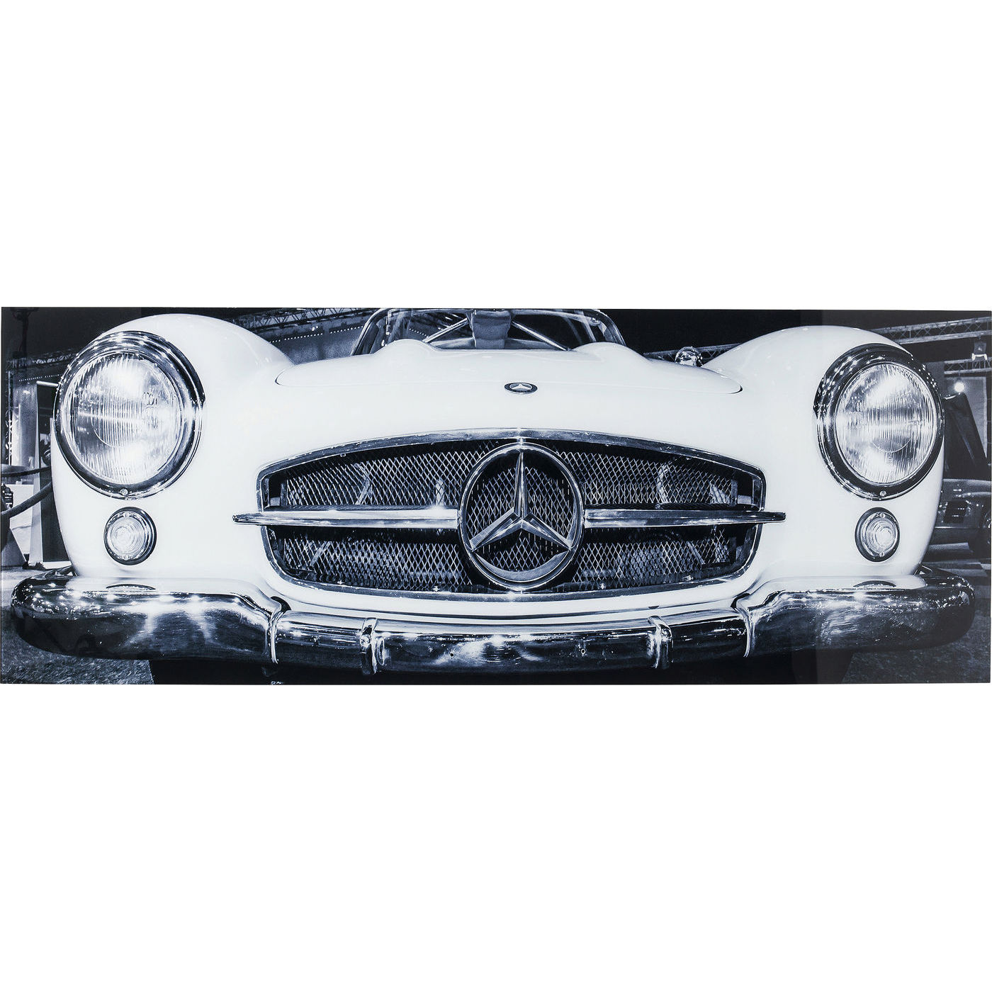 KARE DESIGN Glass Oldtimer Front billede - sort/hvid sikkerhedsglas (60x160) Billede af KARE DESIGN Glass Oldtimer Front billede - sort/hvid sikkerhedsglas (60x160)