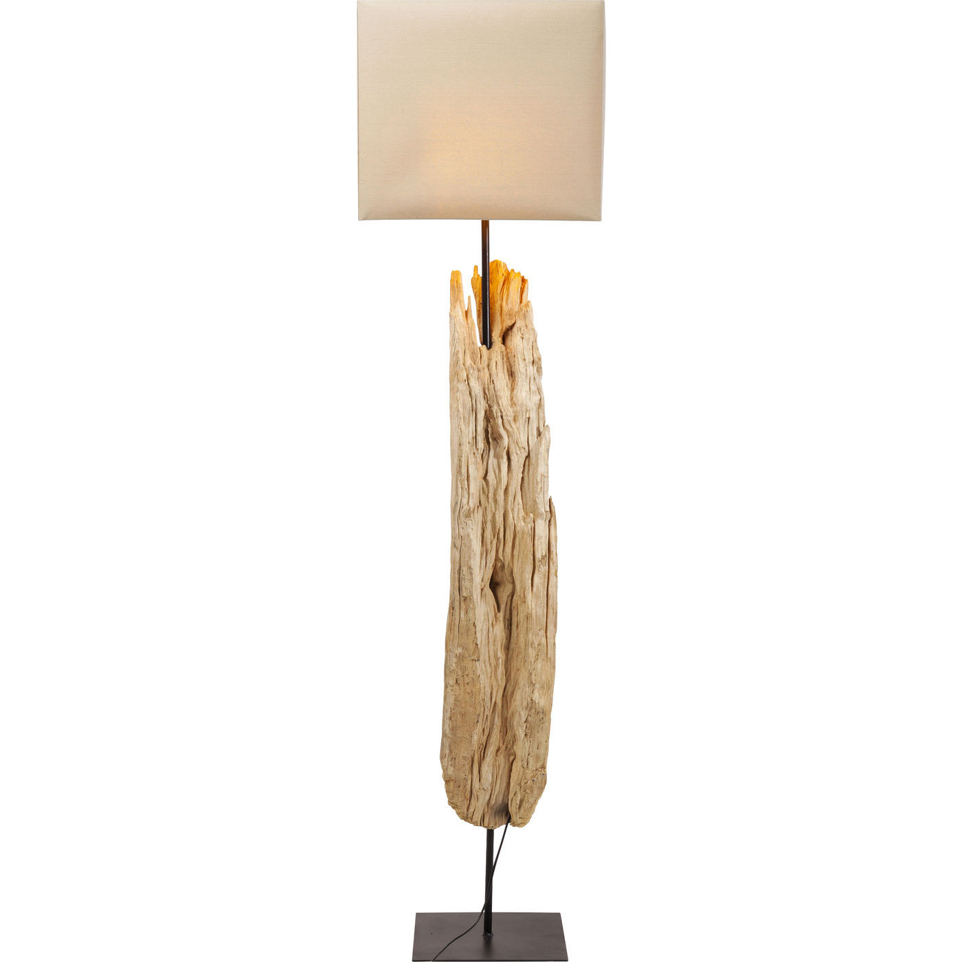 Kare Design Kare Design Samoa Gulvlampe - Creme Hør/Natur Akacietræ, Unik Belysning
