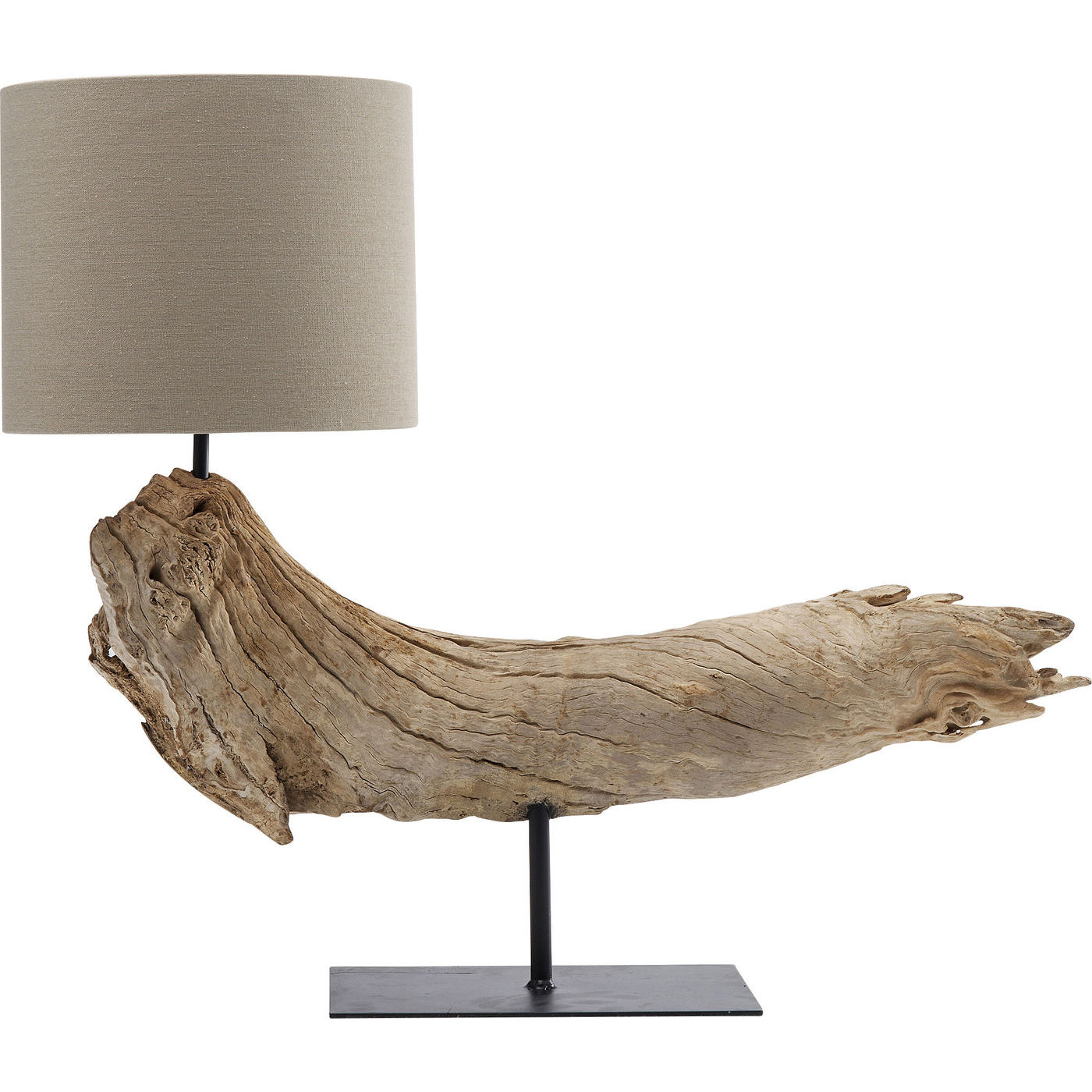 Kare Design Sansibar Bordlampe - Natur Akacietræ/Beige Hørlærred, Unik