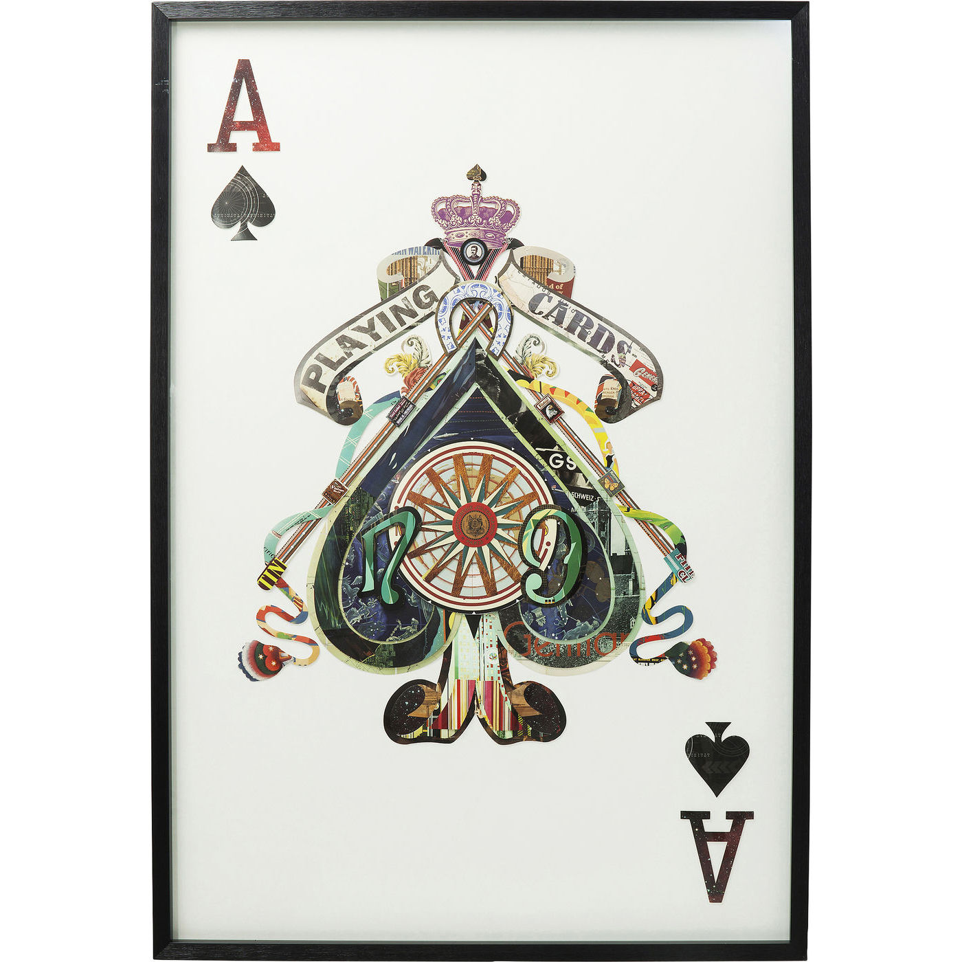 KARE DESIGN Art Card Ace billede - multifarvet papir/klart glas, håndlavet (145x100) Billede af KARE DESIGN Art Card Ace billede - multifarvet papir/klart glas, håndlavet (145x100)