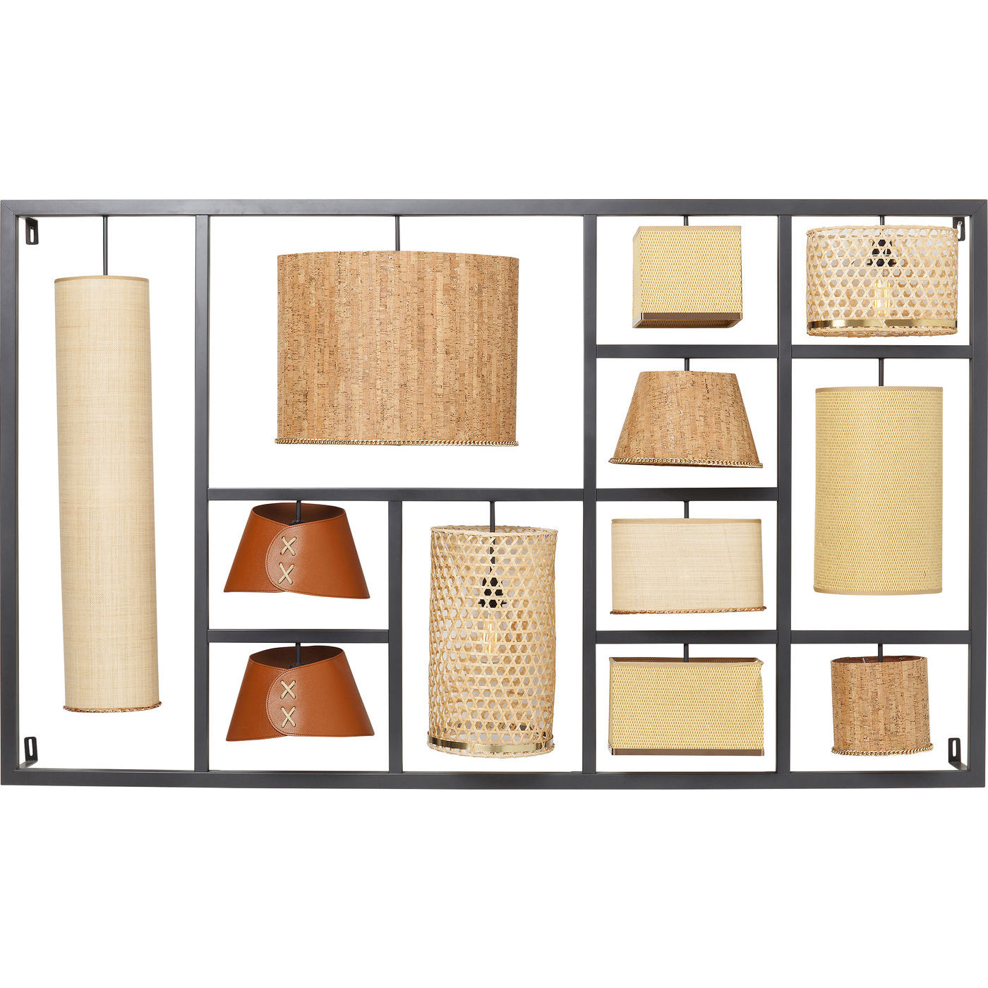 Kare Design Parecchi Nature Væglampe - Natur Stof/Kork/Plastik Og Stål Belysning